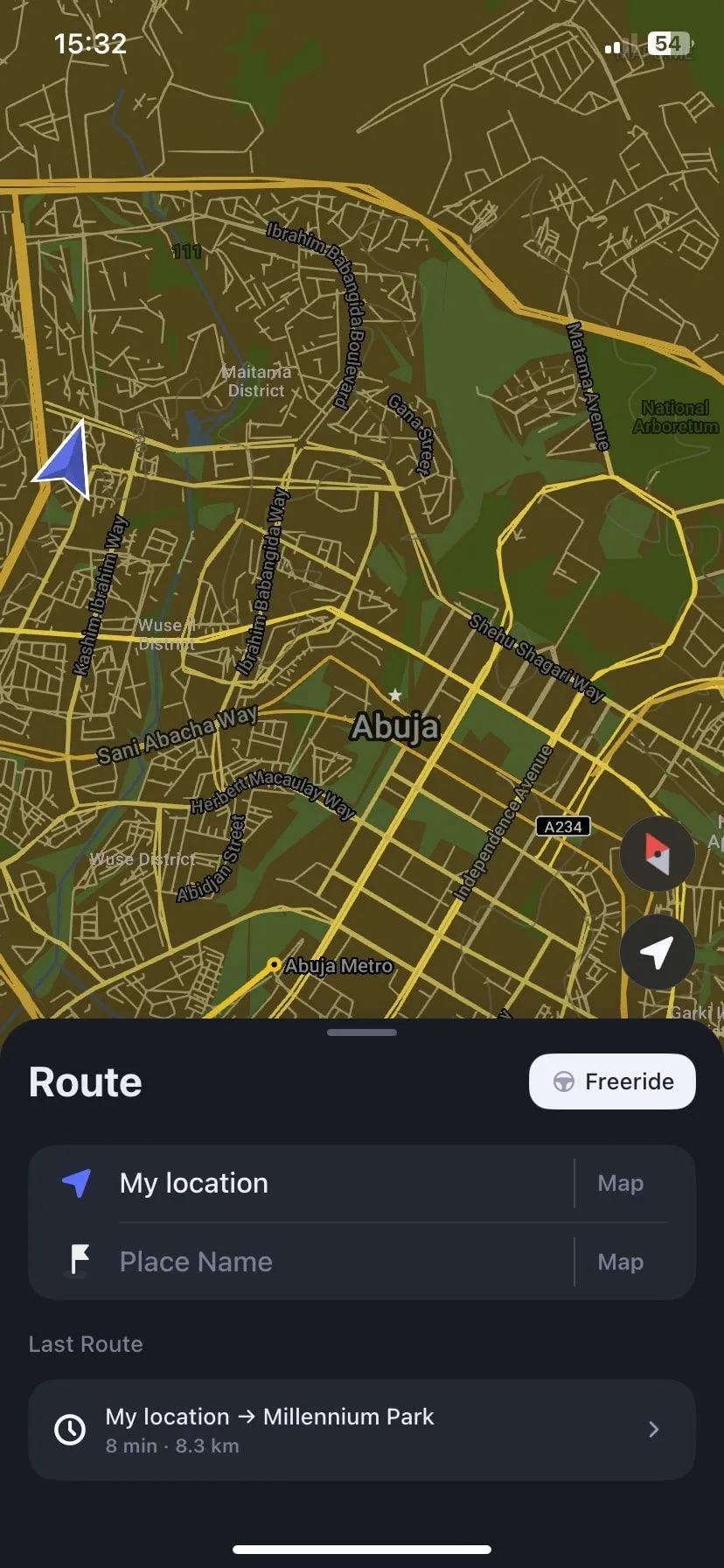 Trang chủ ứng dụng MAPS.ME trên iPhone