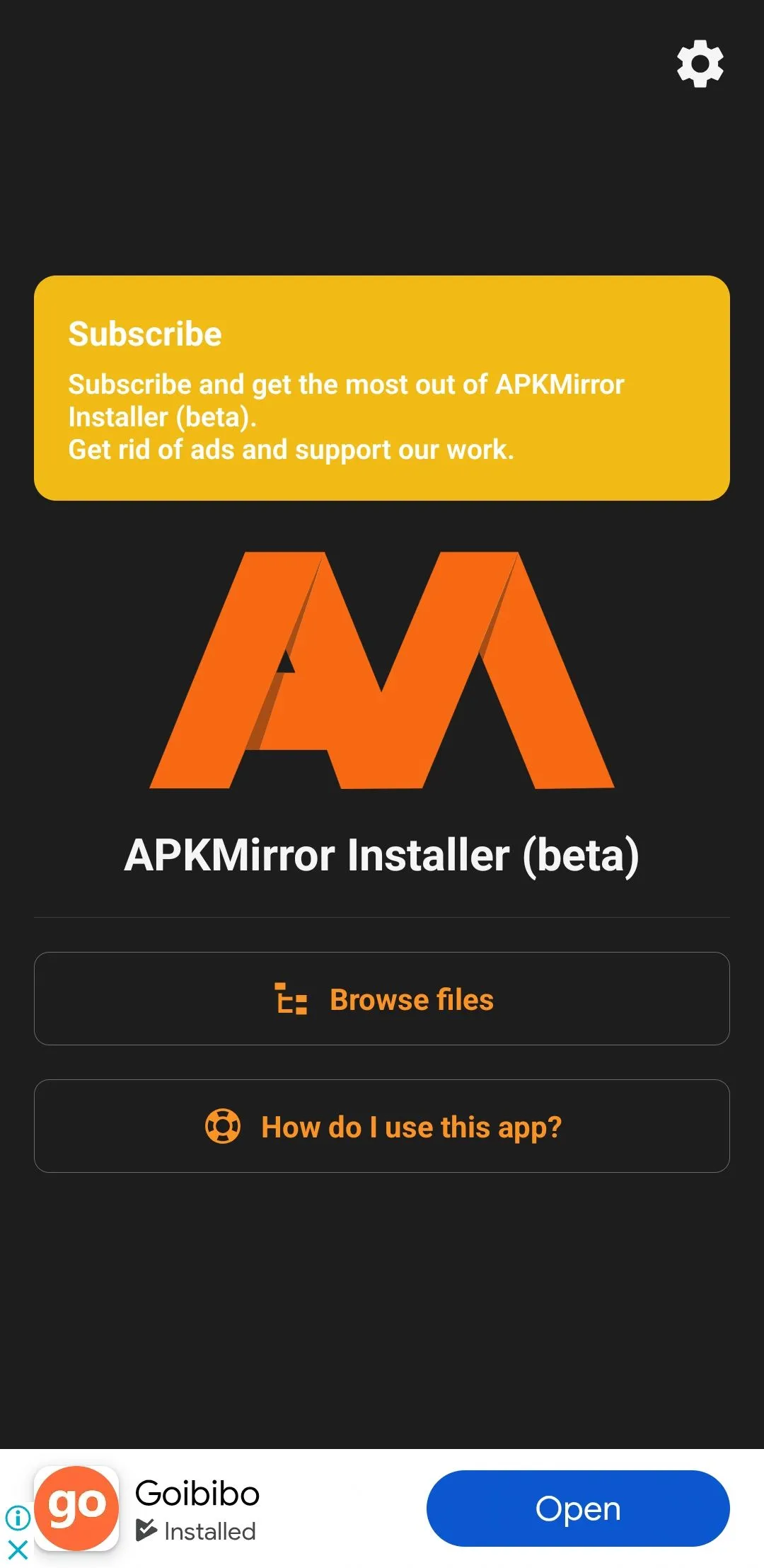 Trình cài đặt APKMirror trên điện thoại Android
