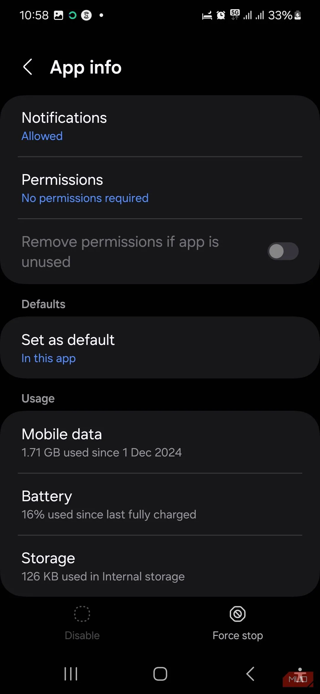 Tùy chọn Lưu trữ trong cài đặt USBSettings của Samsung