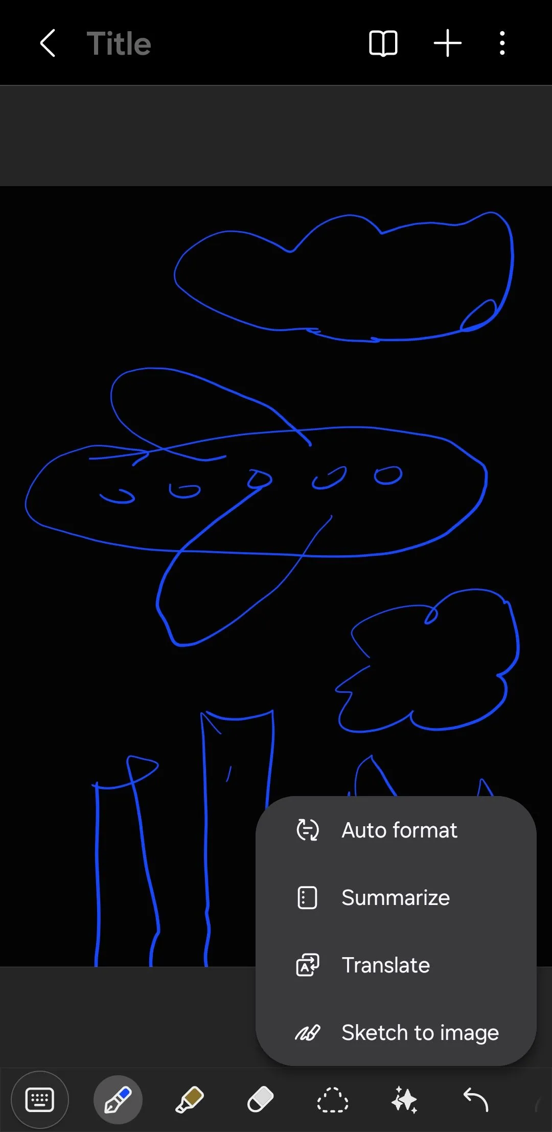 Tùy chọn Sketch to Image trong ứng dụng Samsung Notes để biến doodle thành tranh nghệ thuật