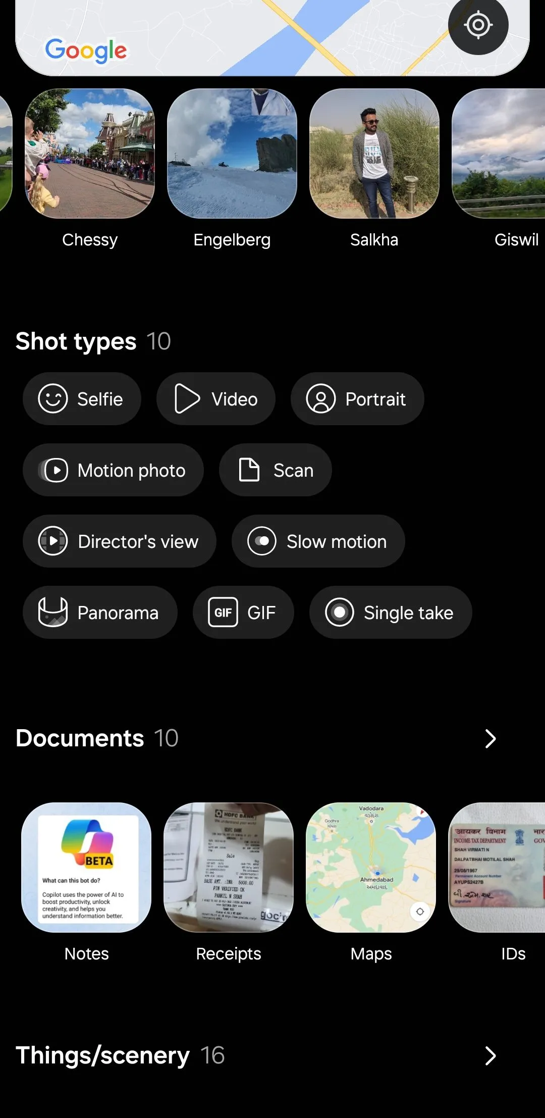 Tùy chọn tìm kiếm thông minh trong Bộ sưu tập Samsung, cho phép tìm kiếm ảnh và video đã sao lưu hoặc chưa sao lưu