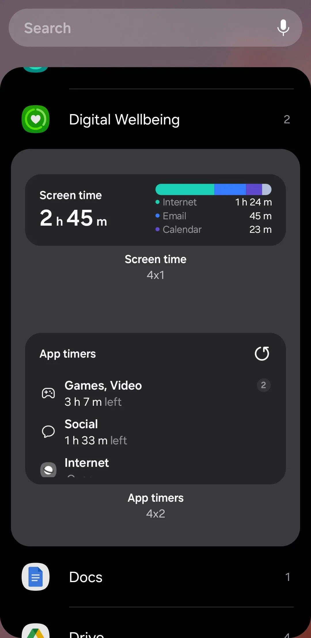Widget Digital Wellbeing hiển thị thời gian sử dụng ứng dụng hàng đầu trên Android