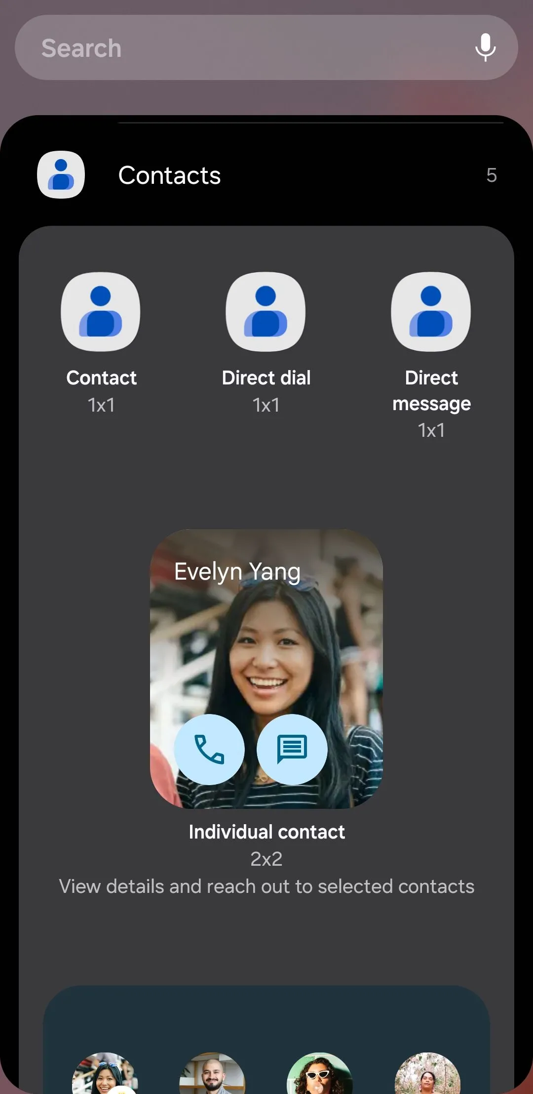 Widget gọi nhanh và danh bạ yêu thích của Google Contacts trên Android