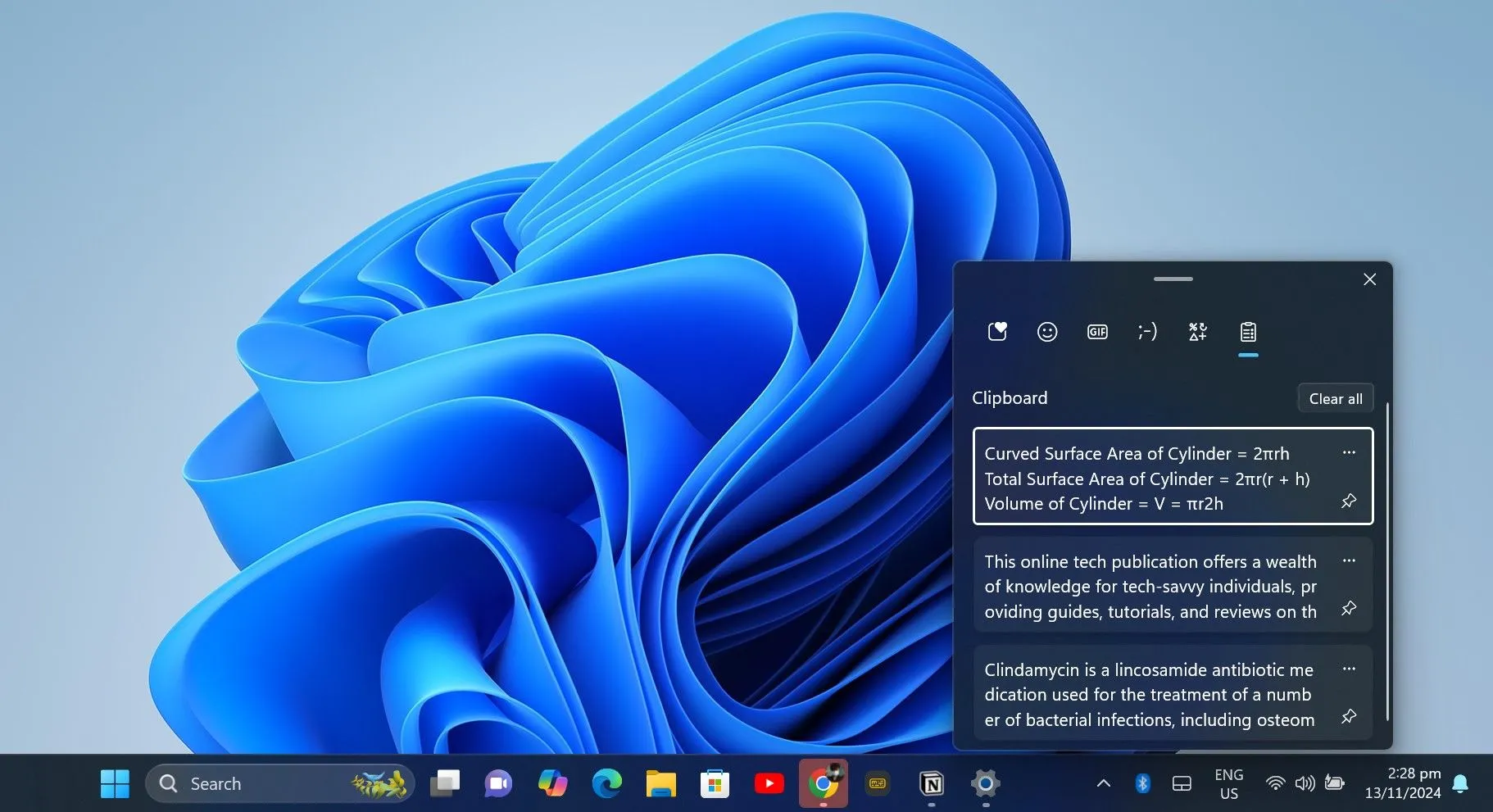 Xem bảng Lịch sử Clipboard trong Windows