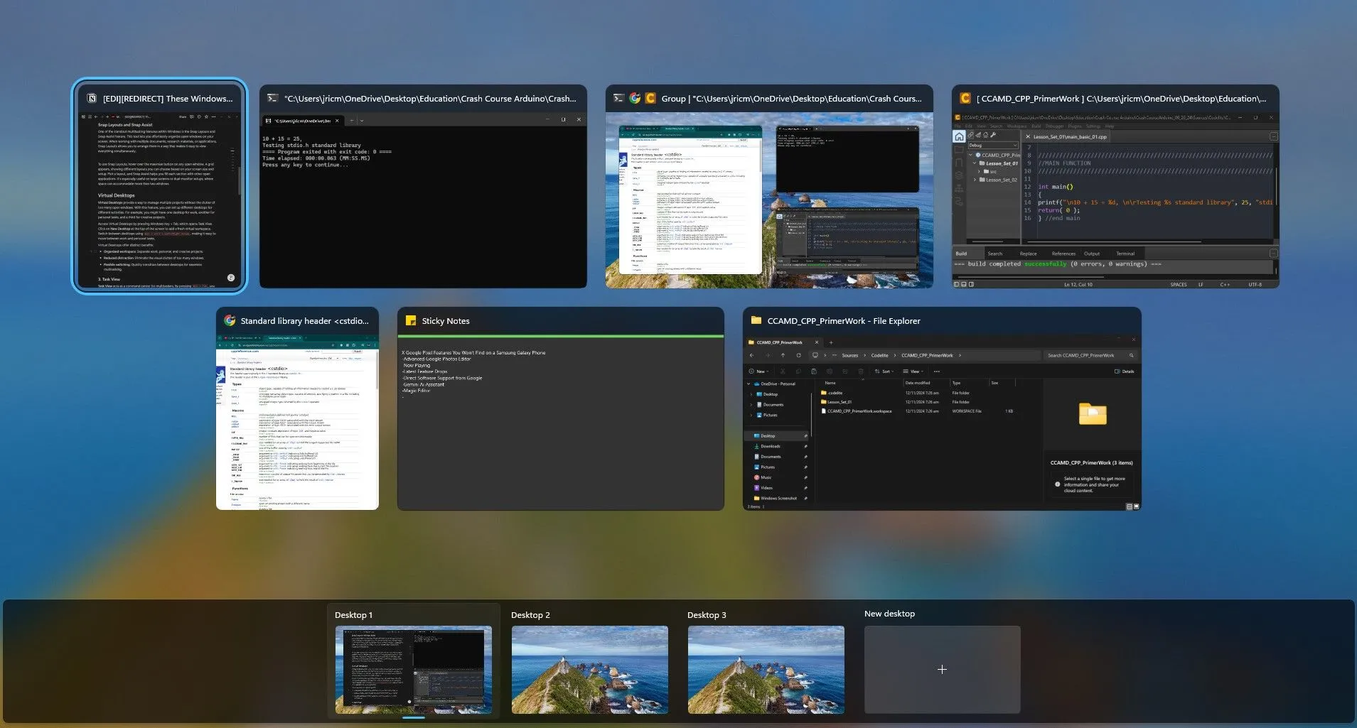 Xem tất cả cửa sổ với Task View